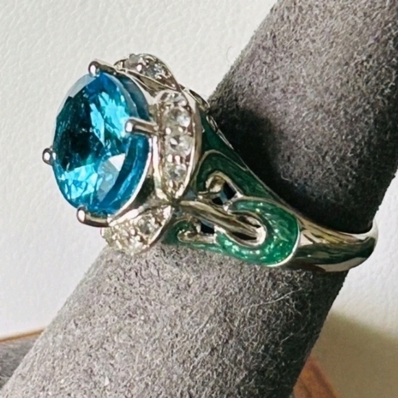 Rare Victoria Wieck Blue Topaz Ring - Picture 7 of 8